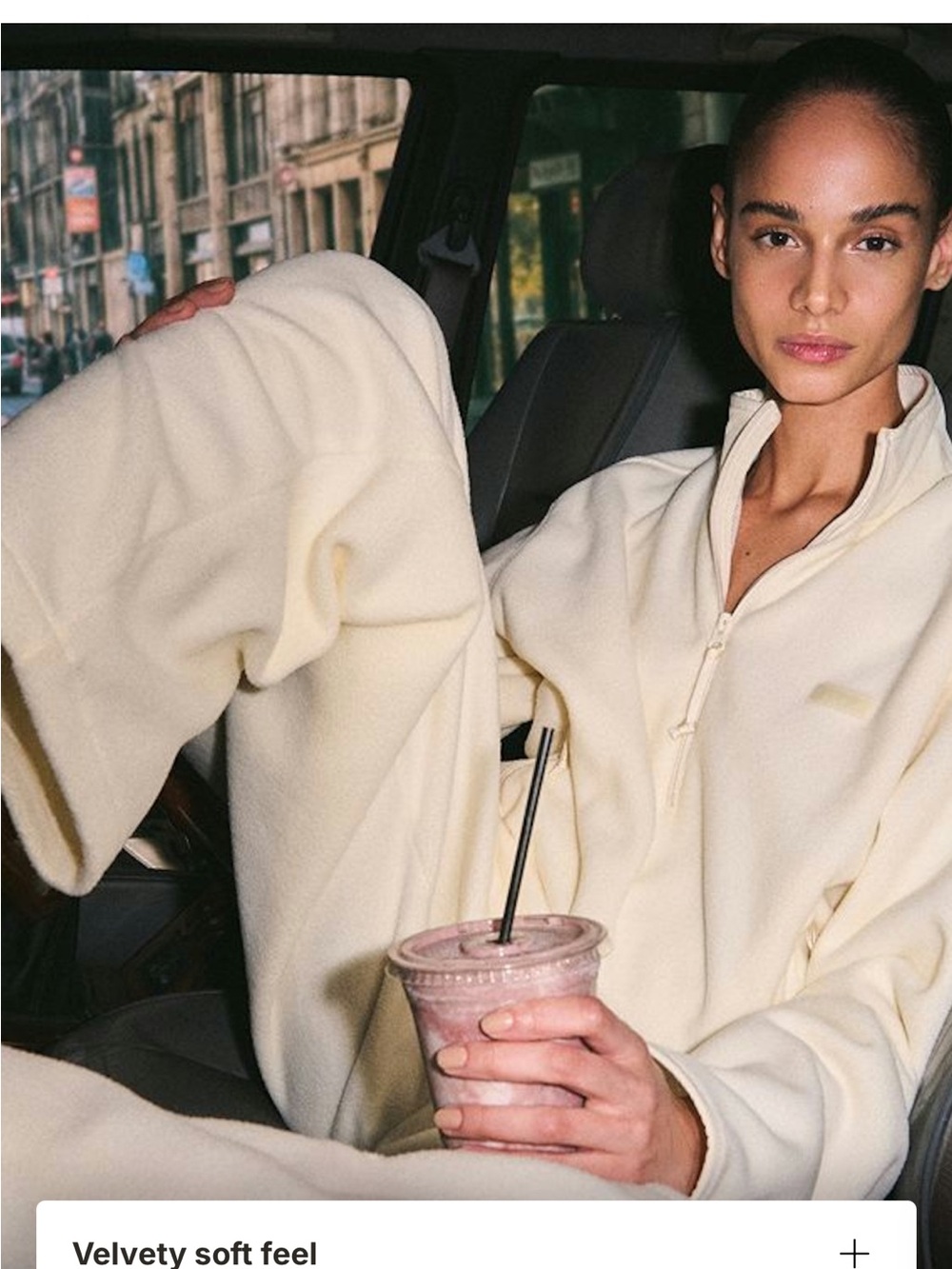 SKIMS Cream Sherpa Zip Jacket